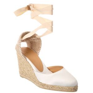 Castañer Joyce Canvas Wedge Sandal, White
